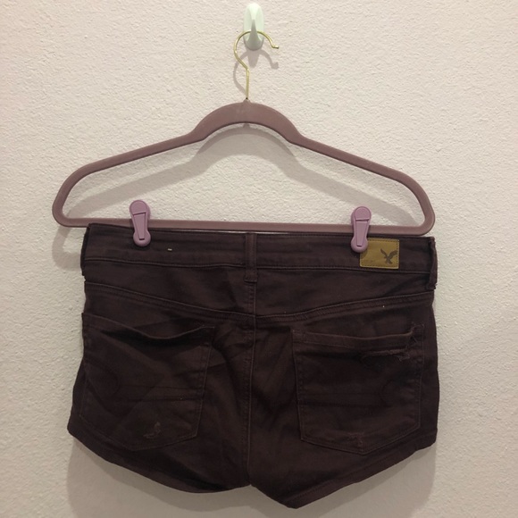 ❤️American Eagle Stretch Maroon Shortie Shorts❤️ - Picture 3 of 3